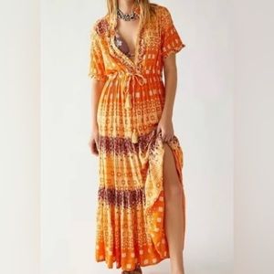 Free people rare feelings maxi dress -lava